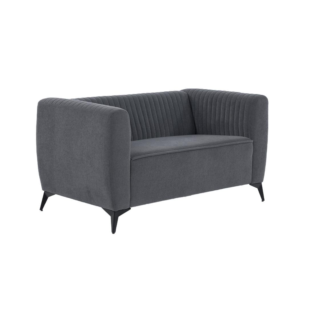 neudot Diva Sofa for Living Room |2 Persons Sofa|Premium Fabric with Cushioned Armrest | Solid Wood Frame|2 Seater in Graphite Grey Color