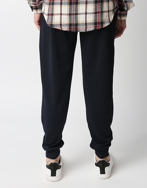 Hemsters | Men's Blue Cotton Solid Trackpants 3