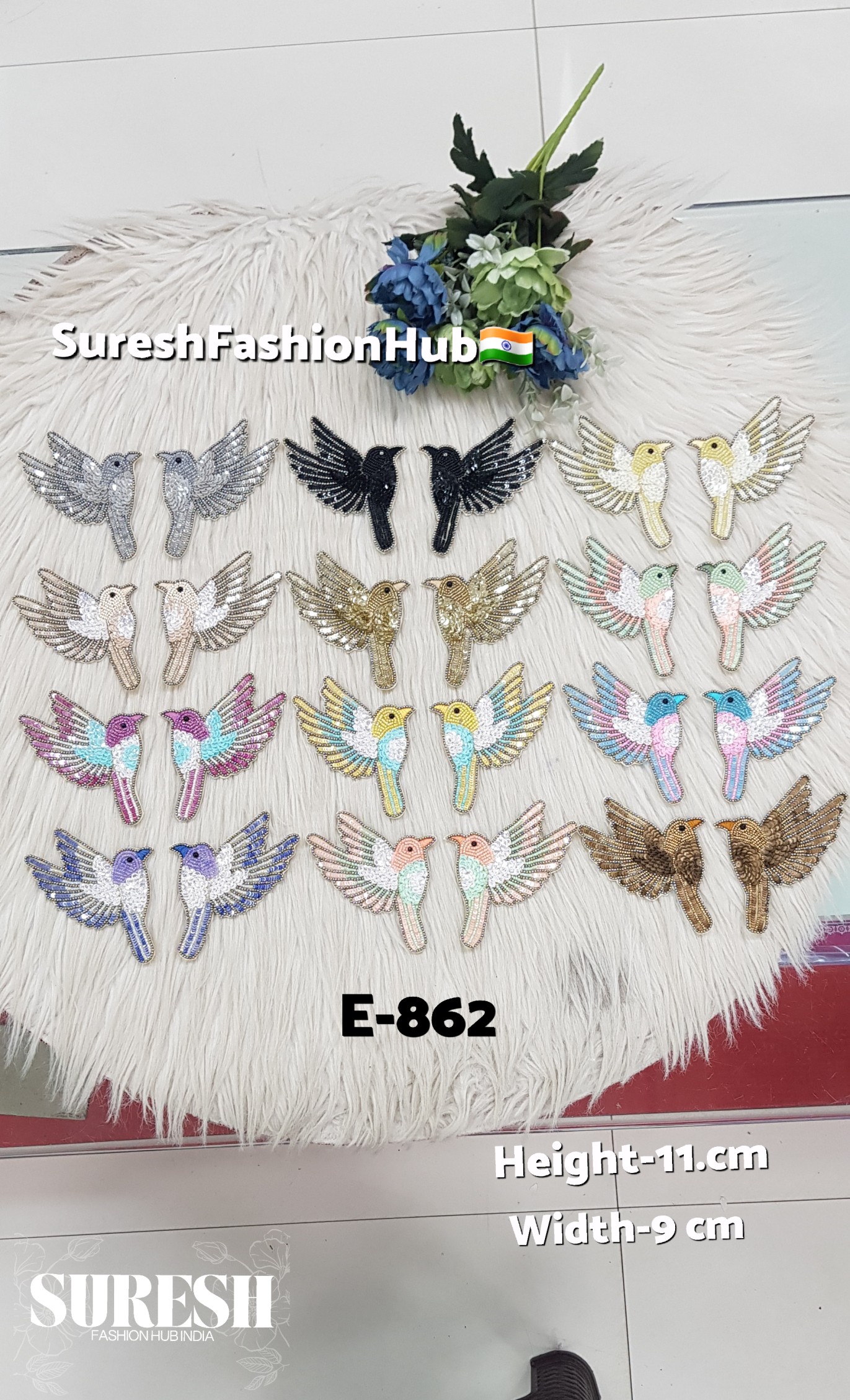 Right Side Facing Yellow + Sea Green Dove Patch