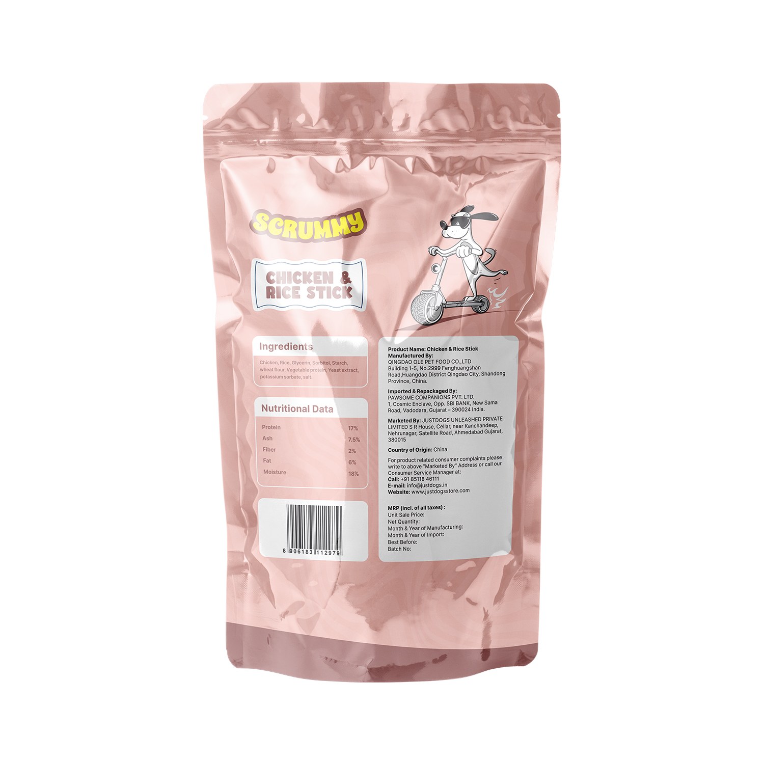 Scrummy Chicken & Rice Stick Cuts Dog Treats 70g