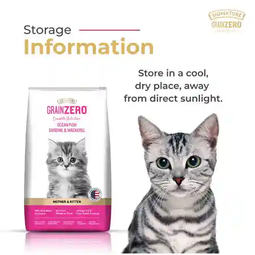 Grain Zero Ocean Fish, Sardine & Mackerel Mother and Kitten Cat Dry Food