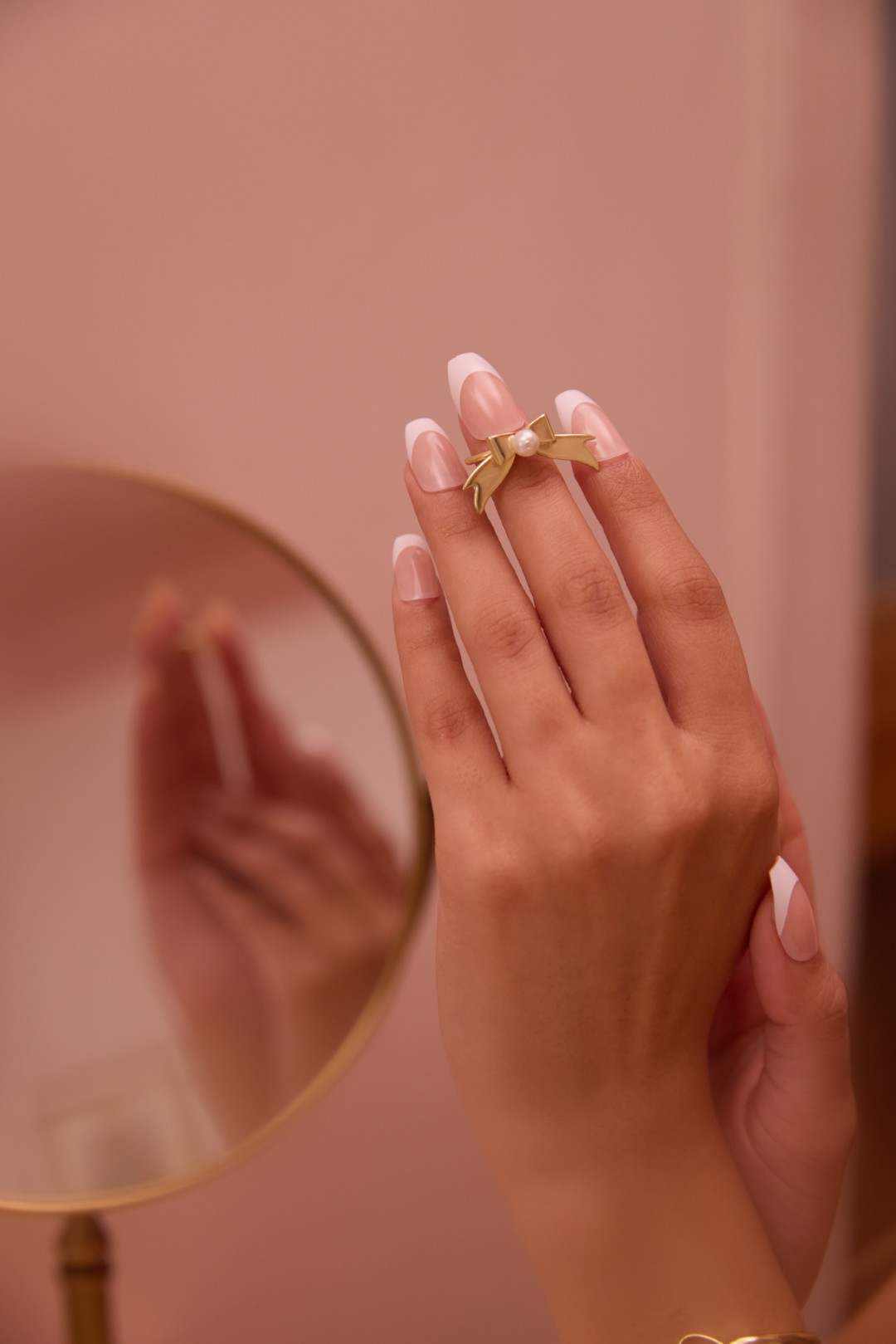 Mini Bow & Pearl Ring