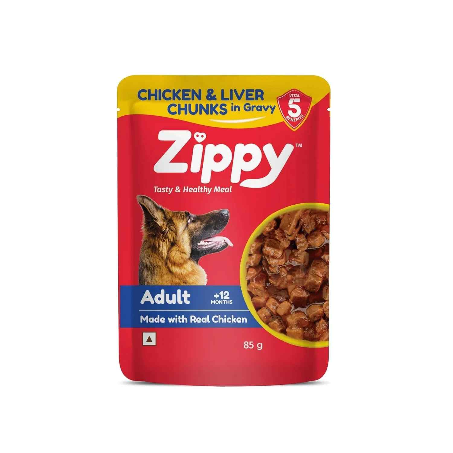Zippy | Zippy Adult Real Chicken & Liver Chunks in Gravy 85 g