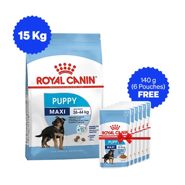 Royal Canin Maxi Puppy Dry Dog Food with Free Gravy Pack
