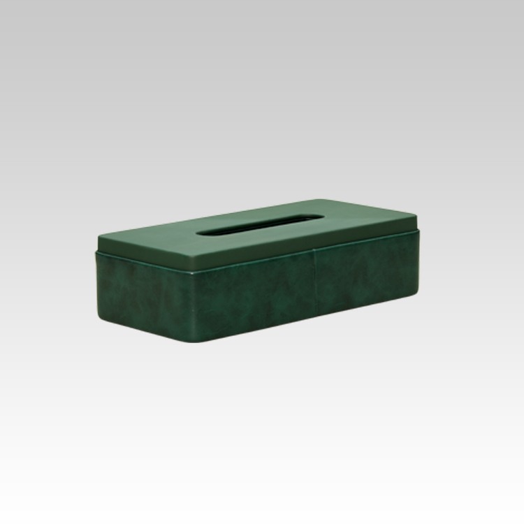Tissue Box Holder for Home and Office in Premium Faux Leather | Size: 9.5 x 4.5 x 2.5(H) Inches | Moderno | Olive Green