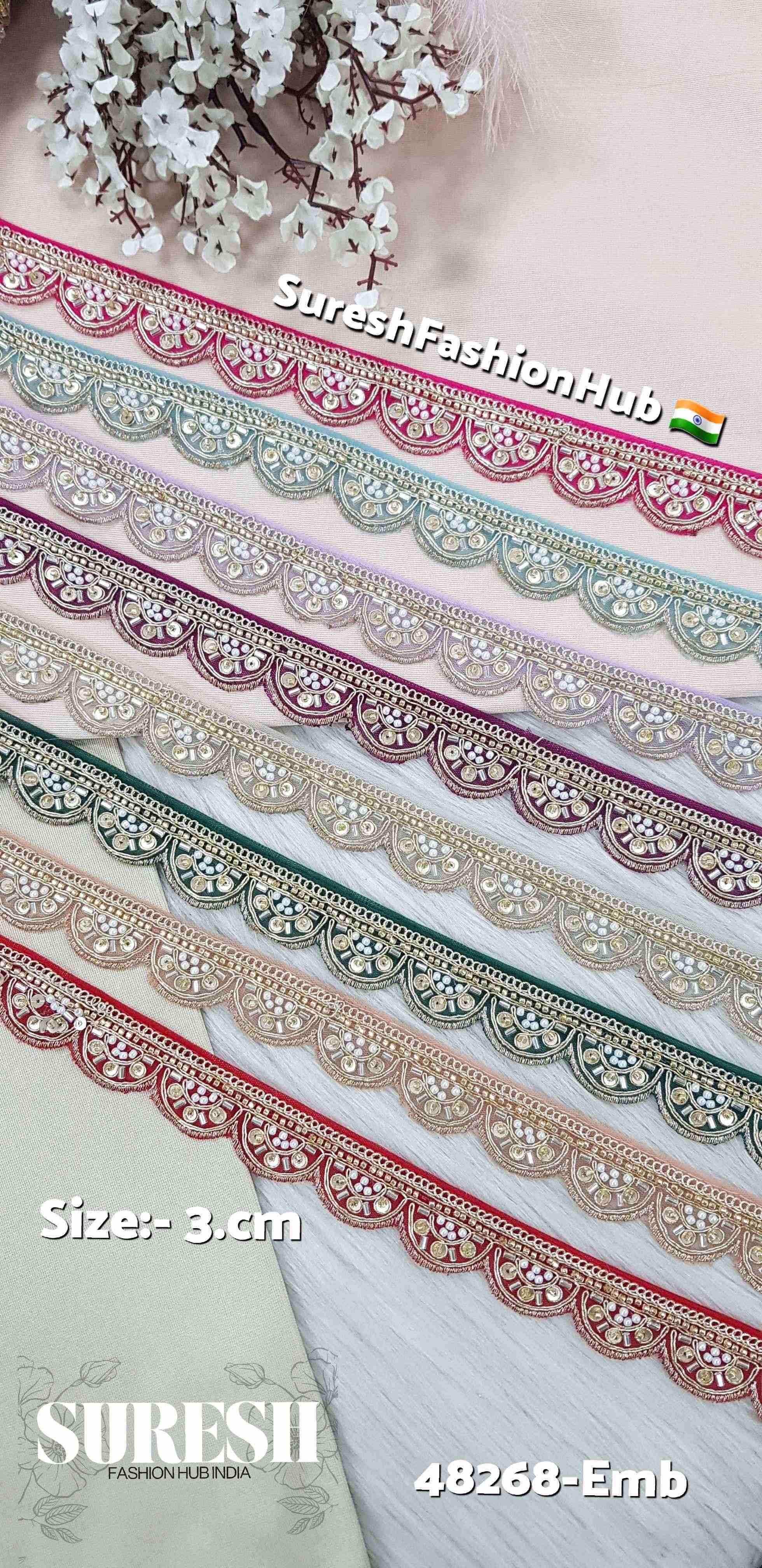 One-Side Scalloped Embroidery Lace