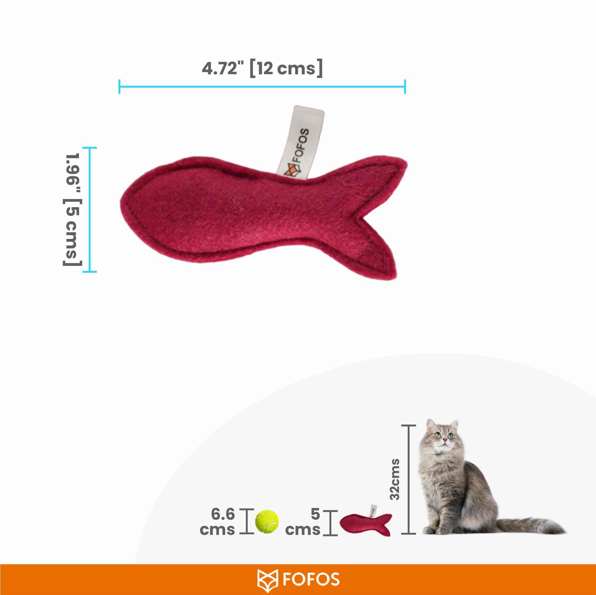 Barkbutler Fofos Felt Fish Cat Toy Box, 1 Pcs