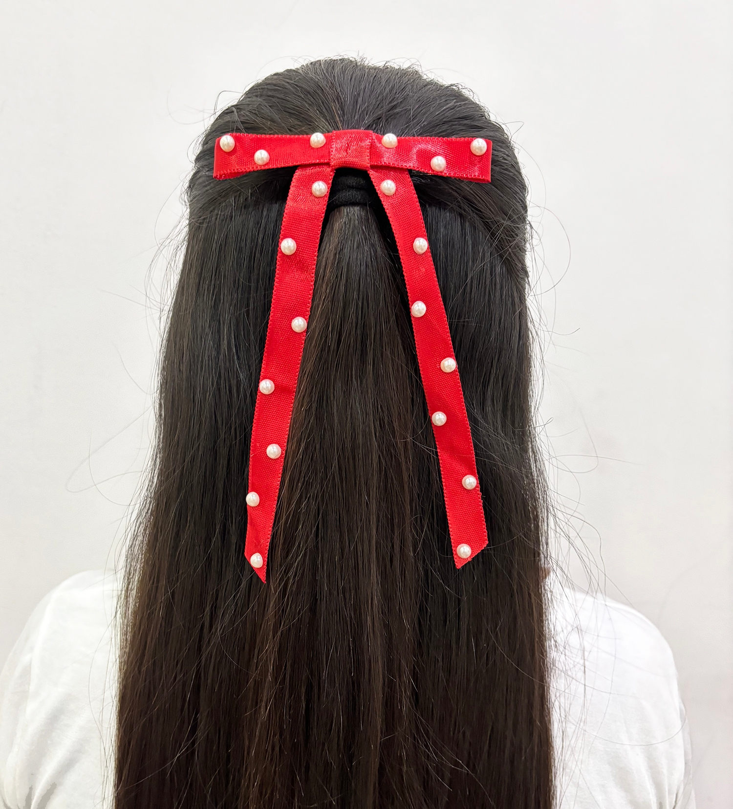 Lime By Manika | Scarlet Bow Clip- Red undefined