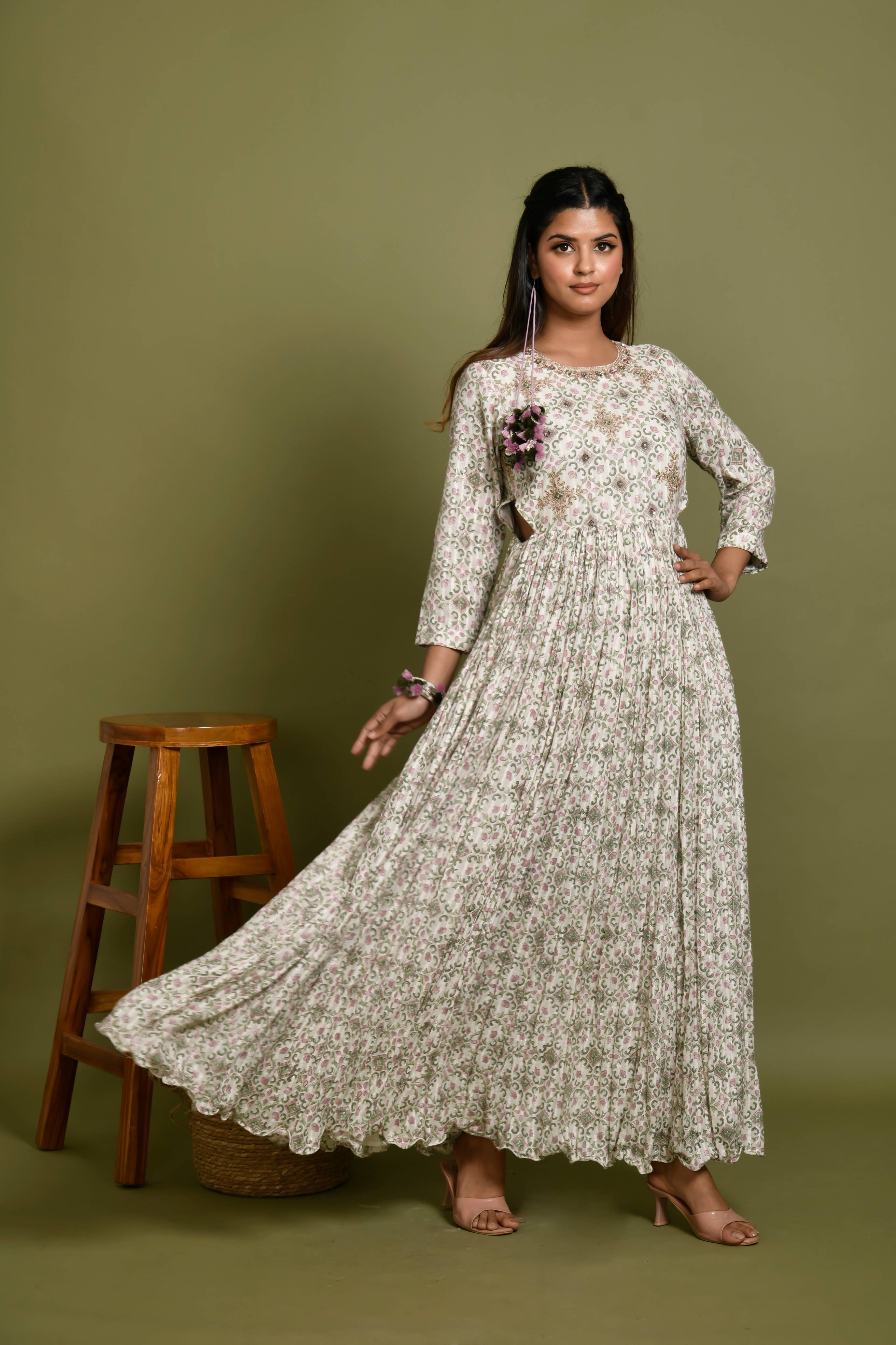 KAARAH BY KAAVYA | Block printed dress undefined