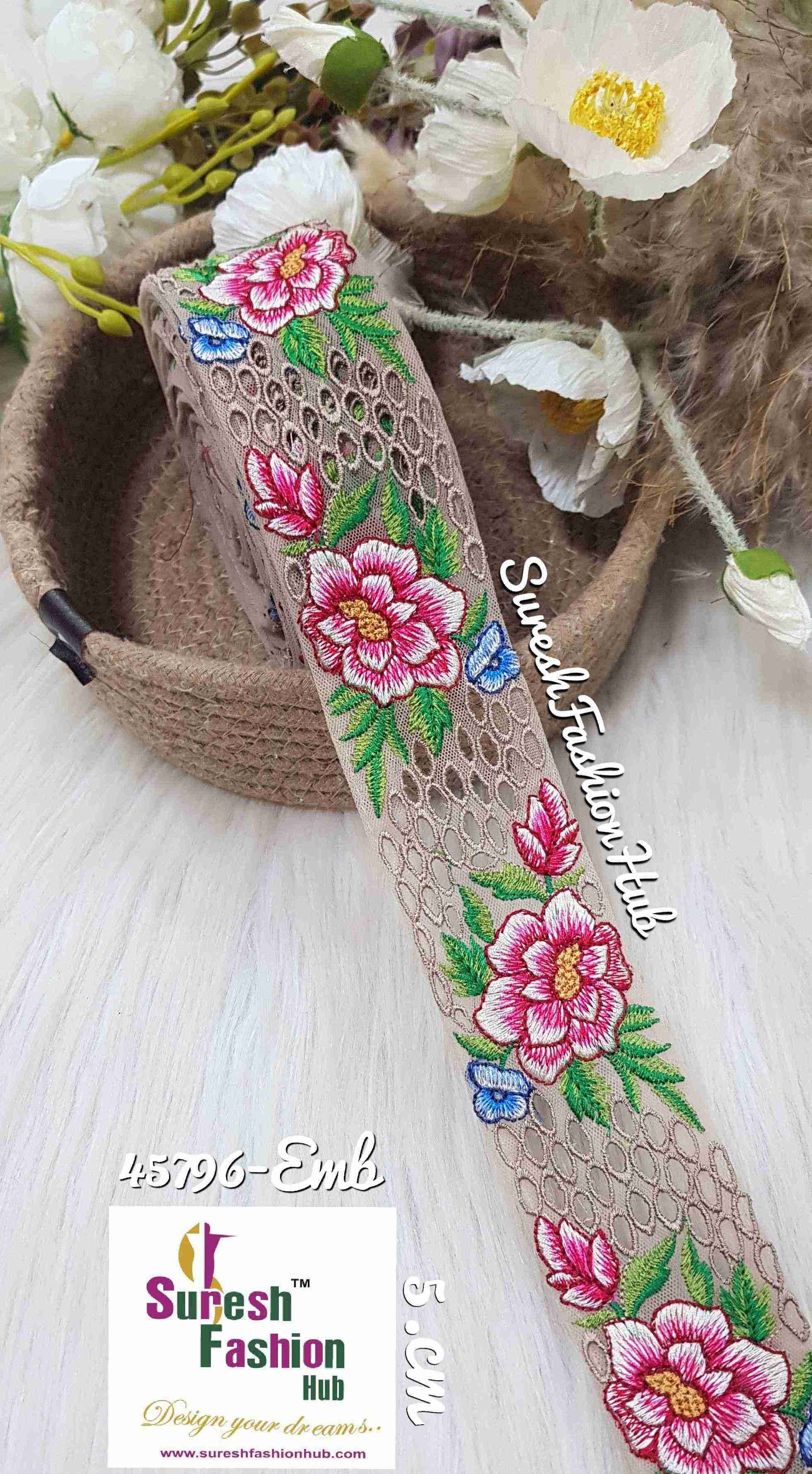 Red And Rani Elegance Cutwork Lace