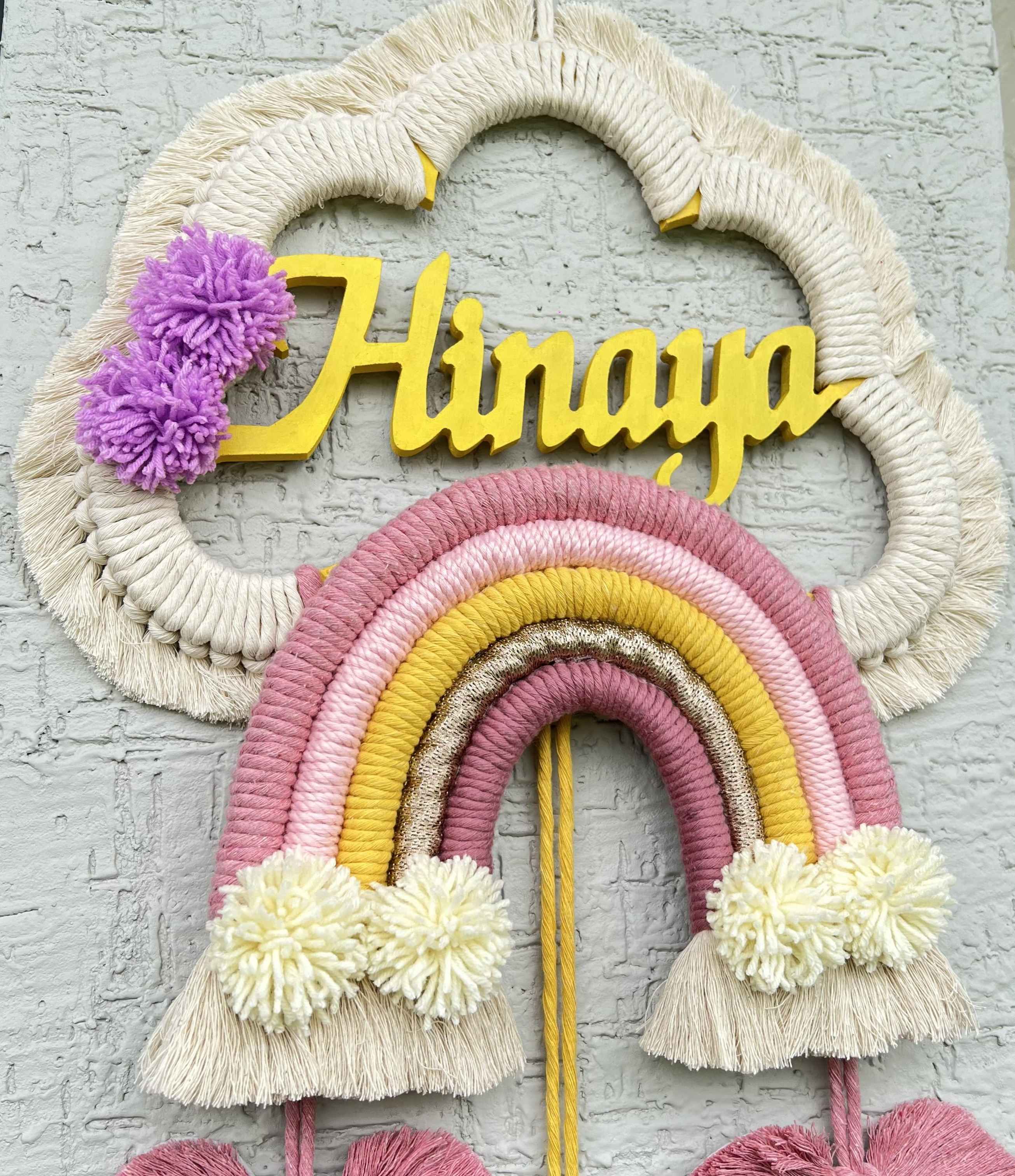 "Rainbow Cloud" Hanging with Name personalisation