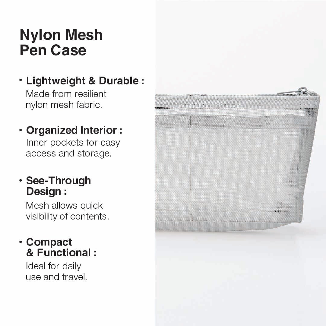 NYLON MESH PEN CASE WITH GUSSET