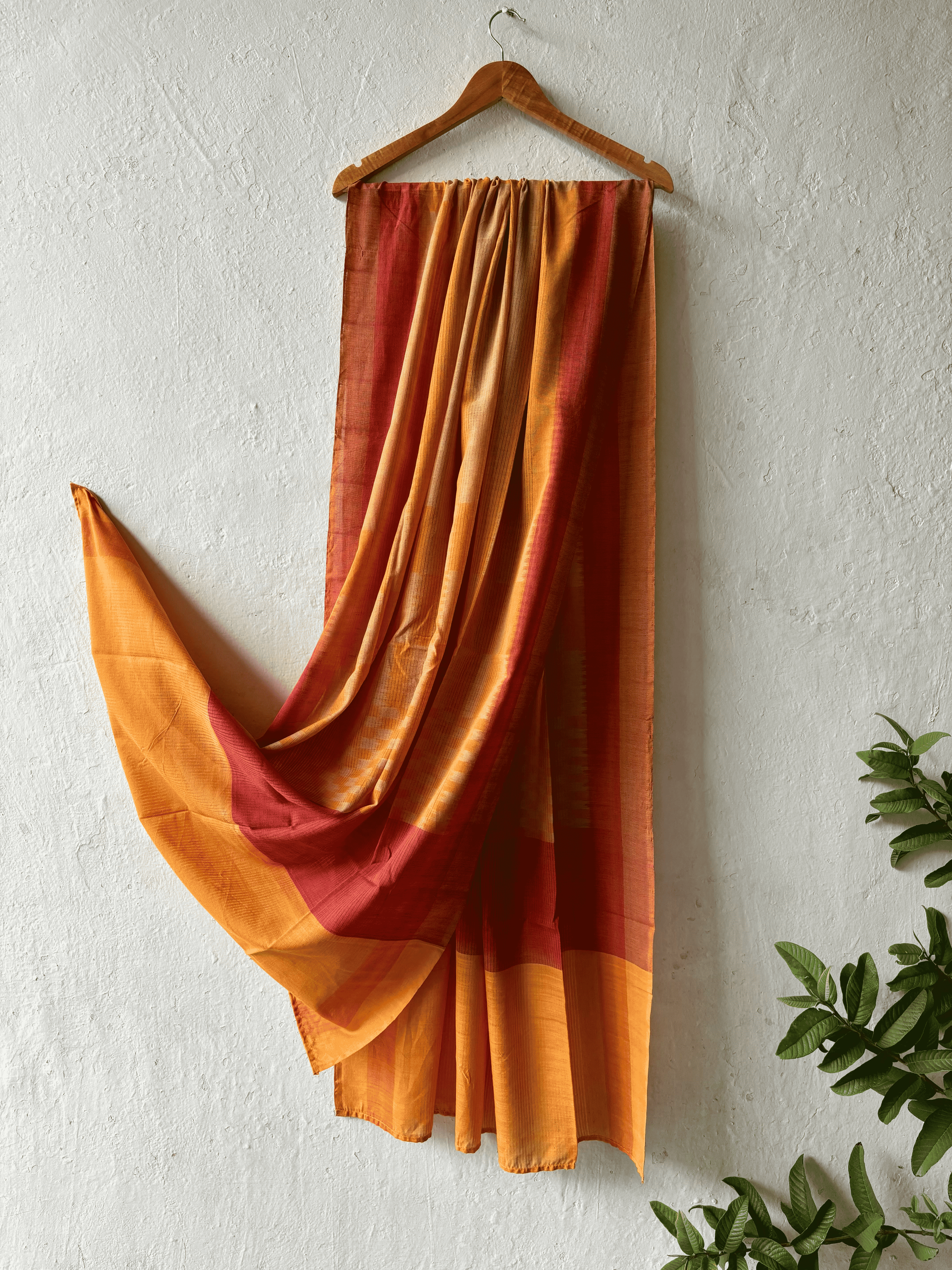 Cotton Ikat Stripe Ika Missing Weave Duppata