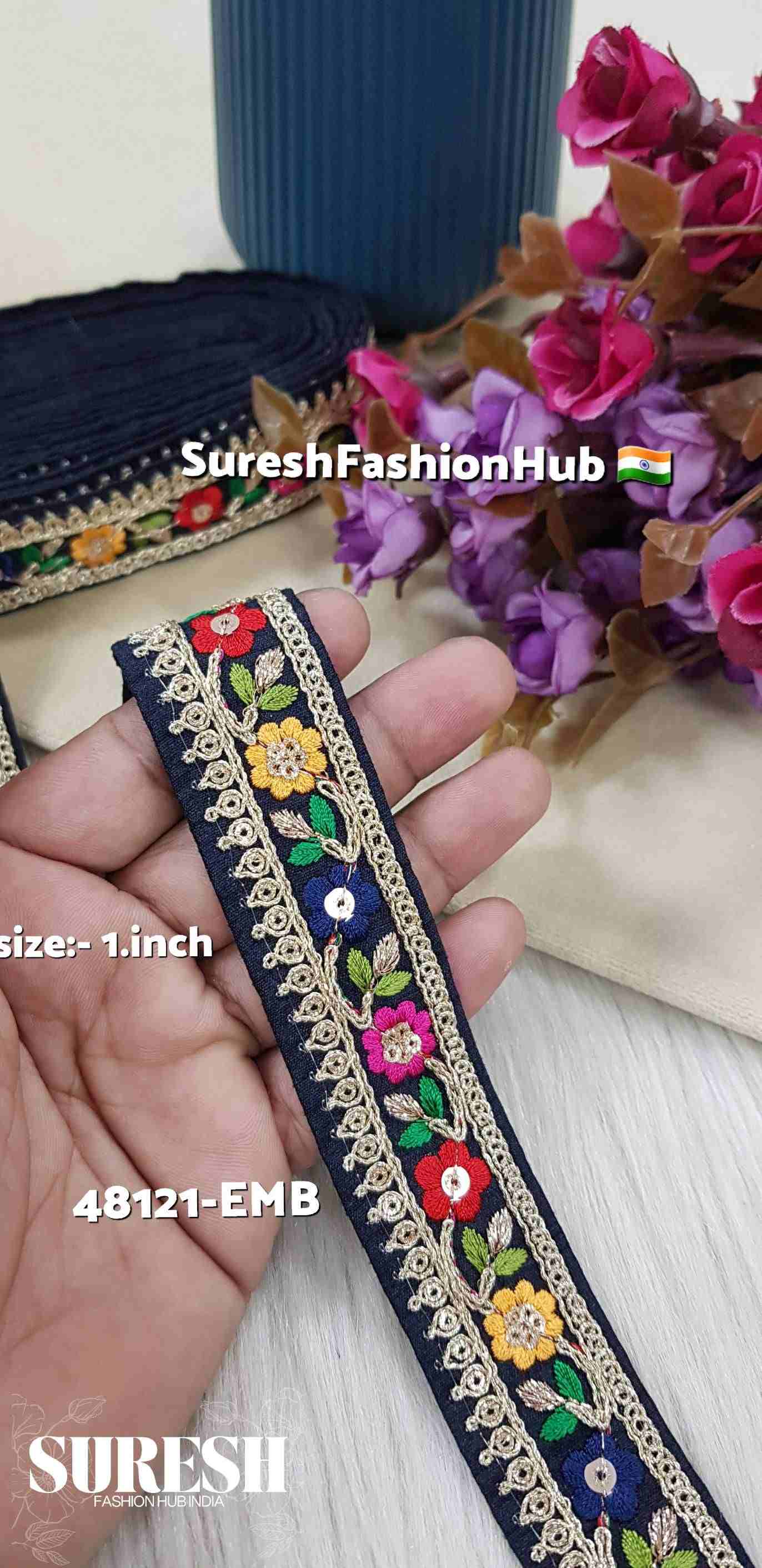 Sabyasachi Inspired Navy Blue Mini Floral Lace