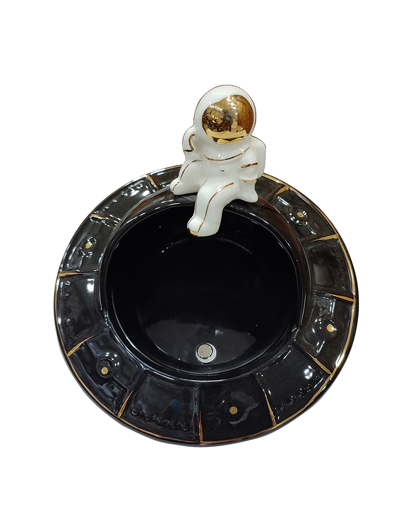 Order Happiness | Order Happiness Antique Astronaut Centerpiece Home Decor Candy Bowl Holder Key Sundries Container Spaceman Statue Figurine Home Table Decoration - Dark Brown 0