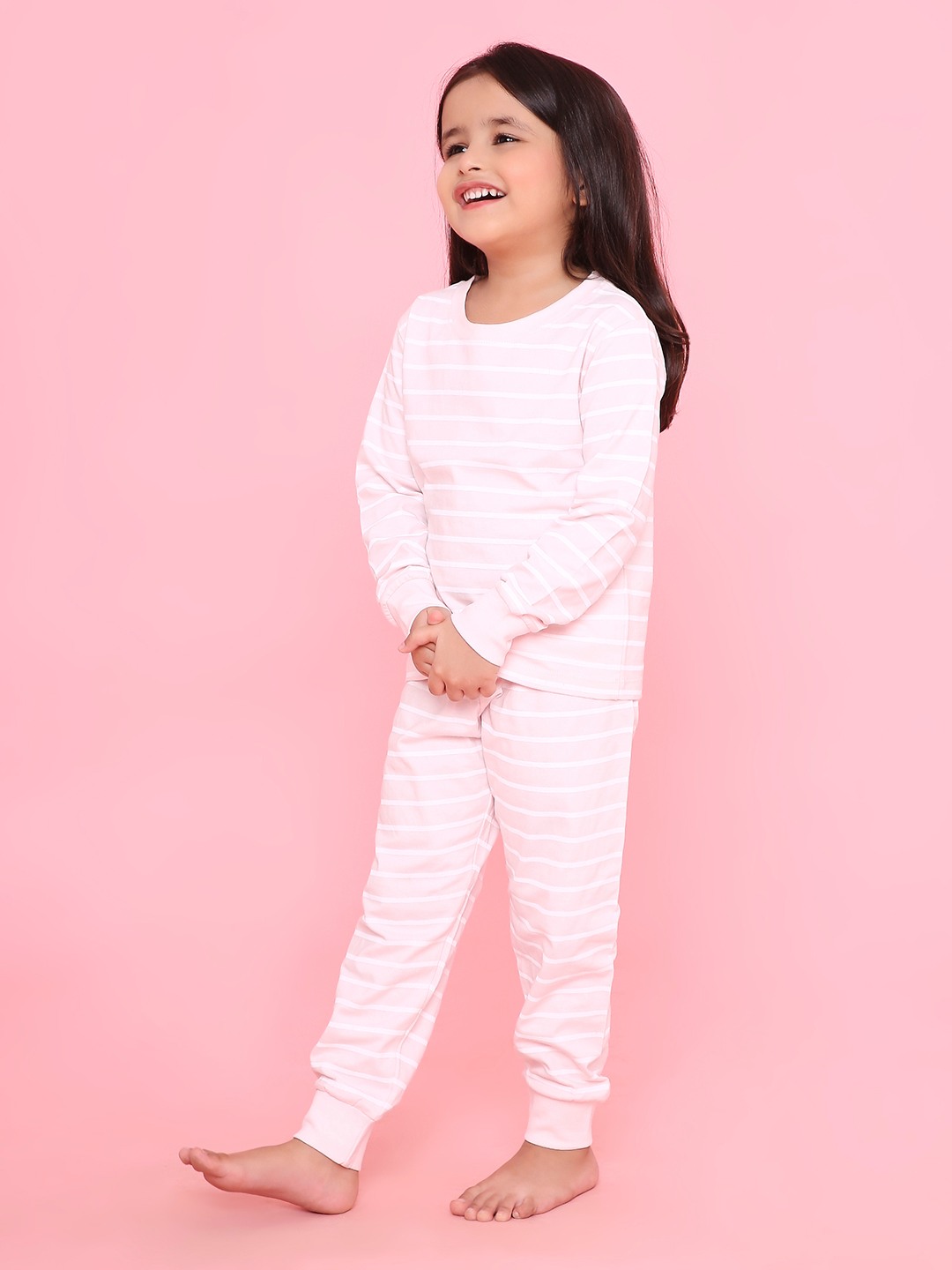 Girls- 2 piece printed cotton jogger lounge set