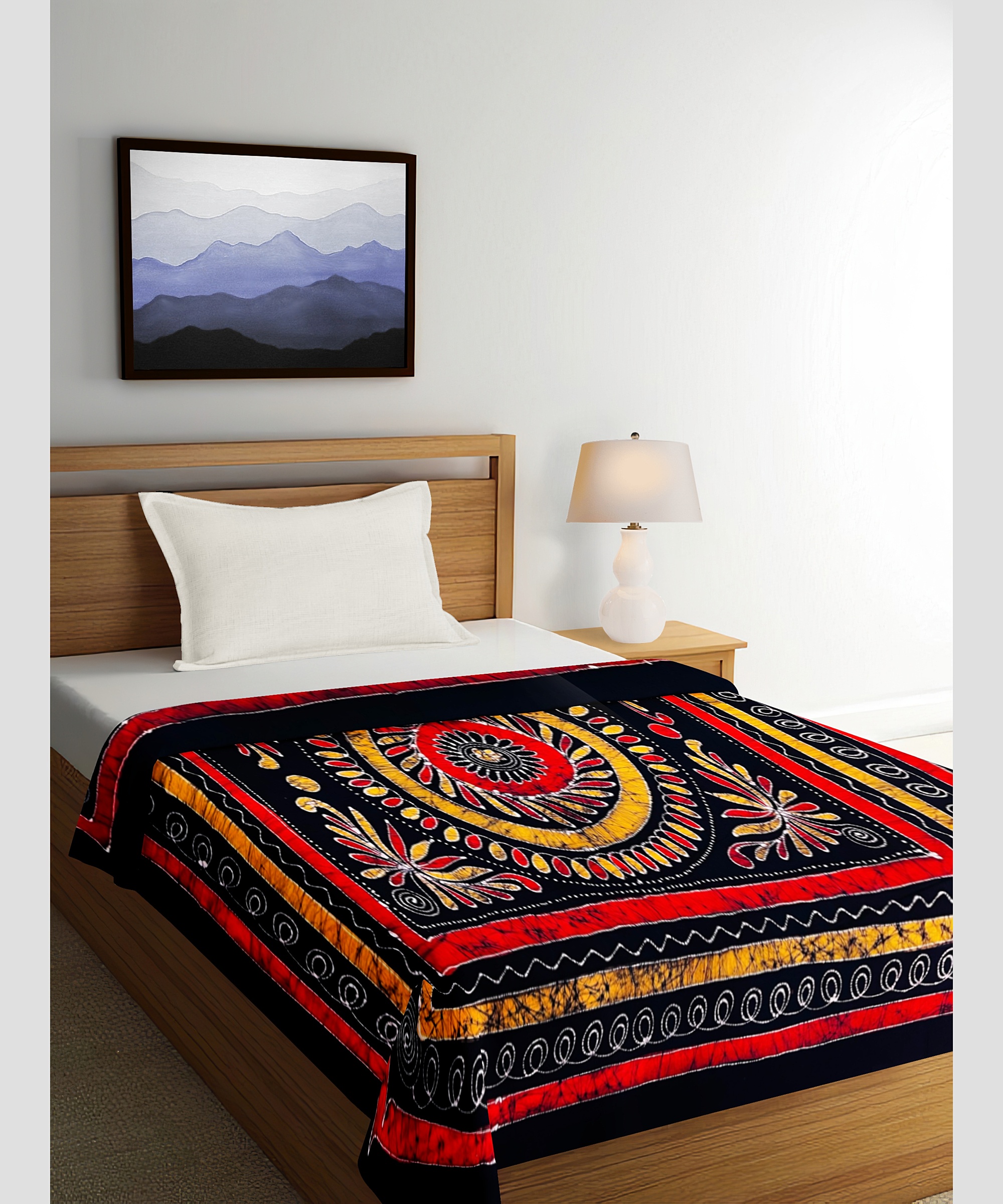 Boria Bistar | Batik Printed Cotton Double Bedsheet|1