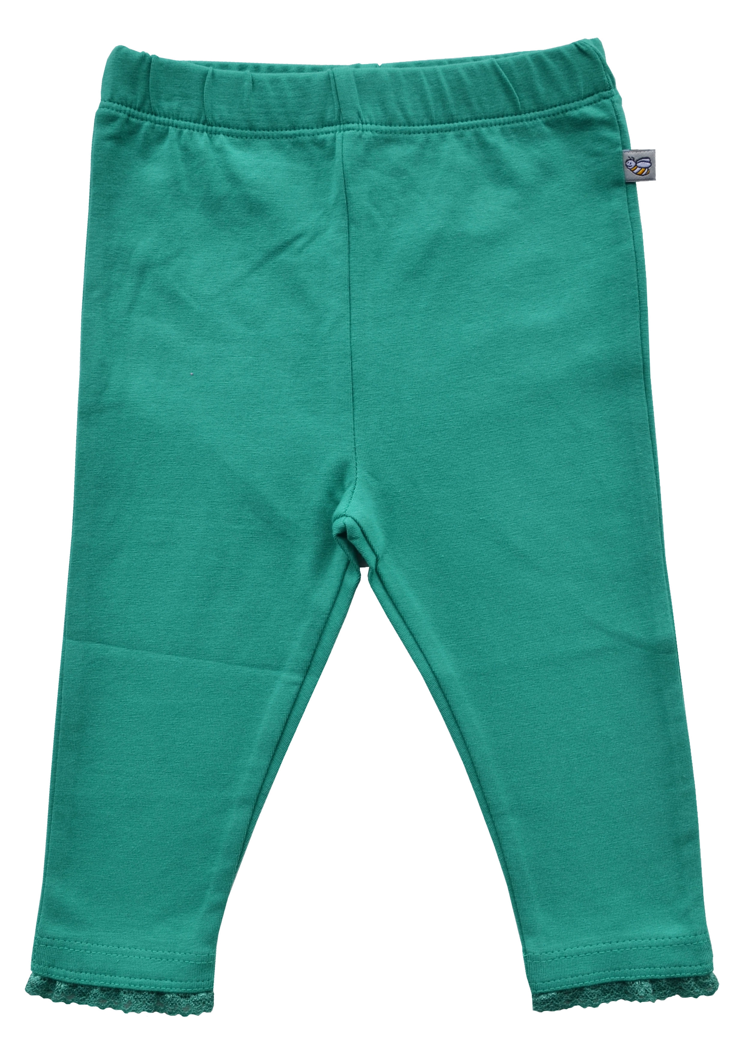 Girls Dark Green Solid Leggings (95% Cotton 5%Elasthan Jersey)