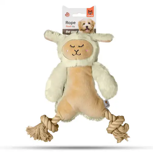 Barkbutler x Fofos Ropeleg Plush Sheep Toy for Dogs (White)