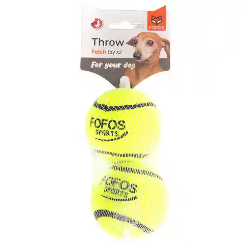 BarkButler Fofos Sports Fetch Yellow Ball Dog Toy, Pack of 2