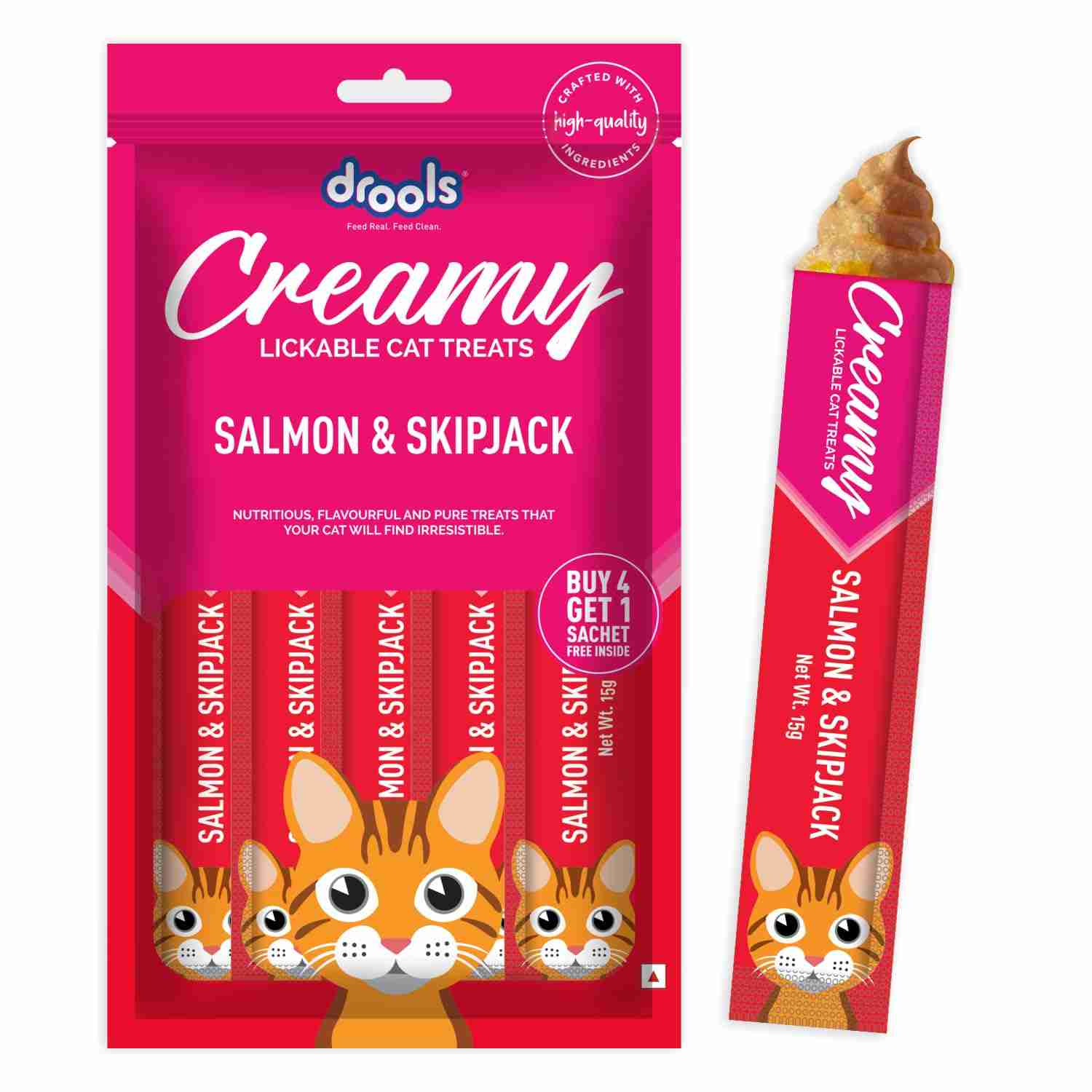 Drools Creamy Salmon & Skip Jack Lickable Cat Treat, 75g