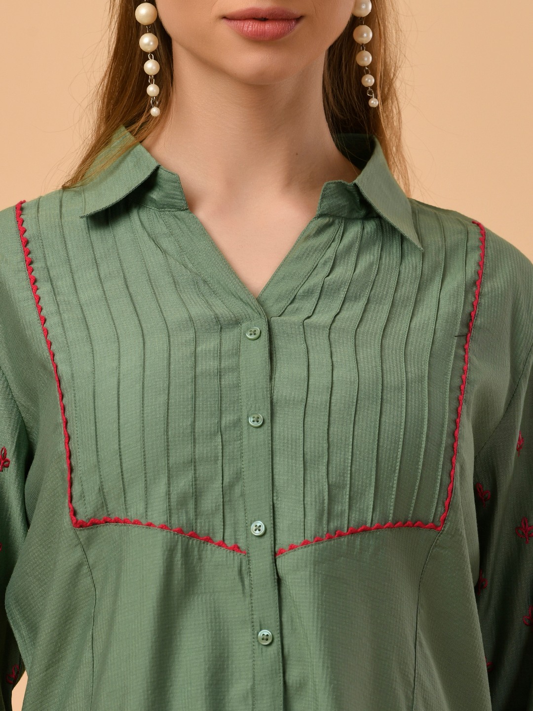 ALBION SMART LADIES GREEN TOP