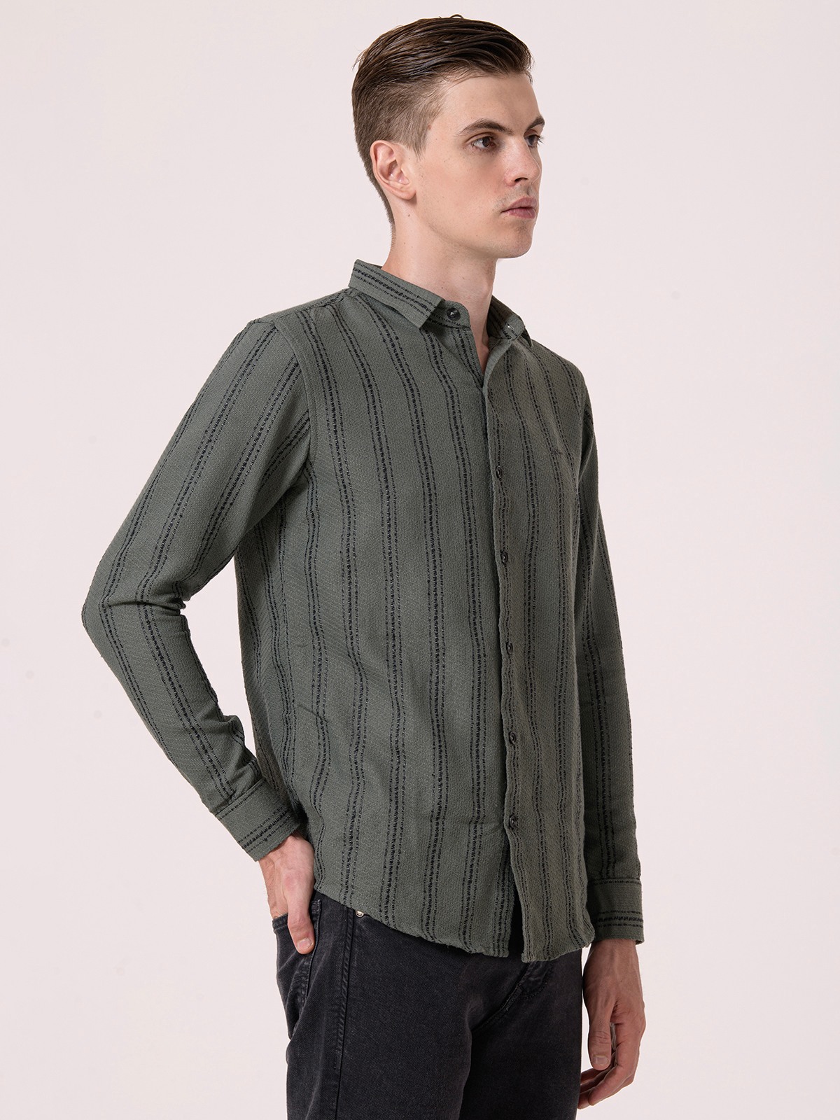 Albion Mens Green Casual Shirt