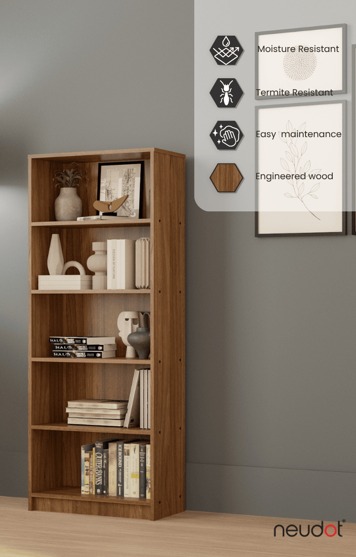 Bravo Open Bookshelf - Leon Teak