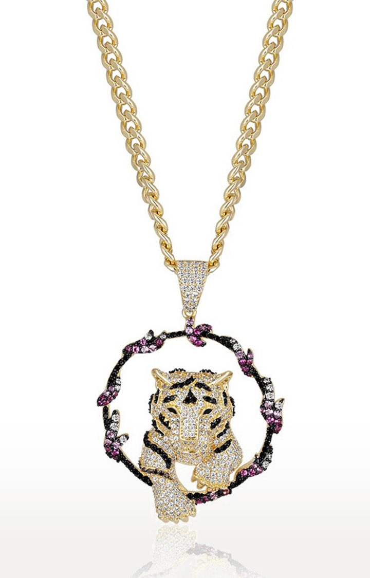 18K Gold Dragon Tiger Pendant | Ying Yang Necklace | Twistedpendant