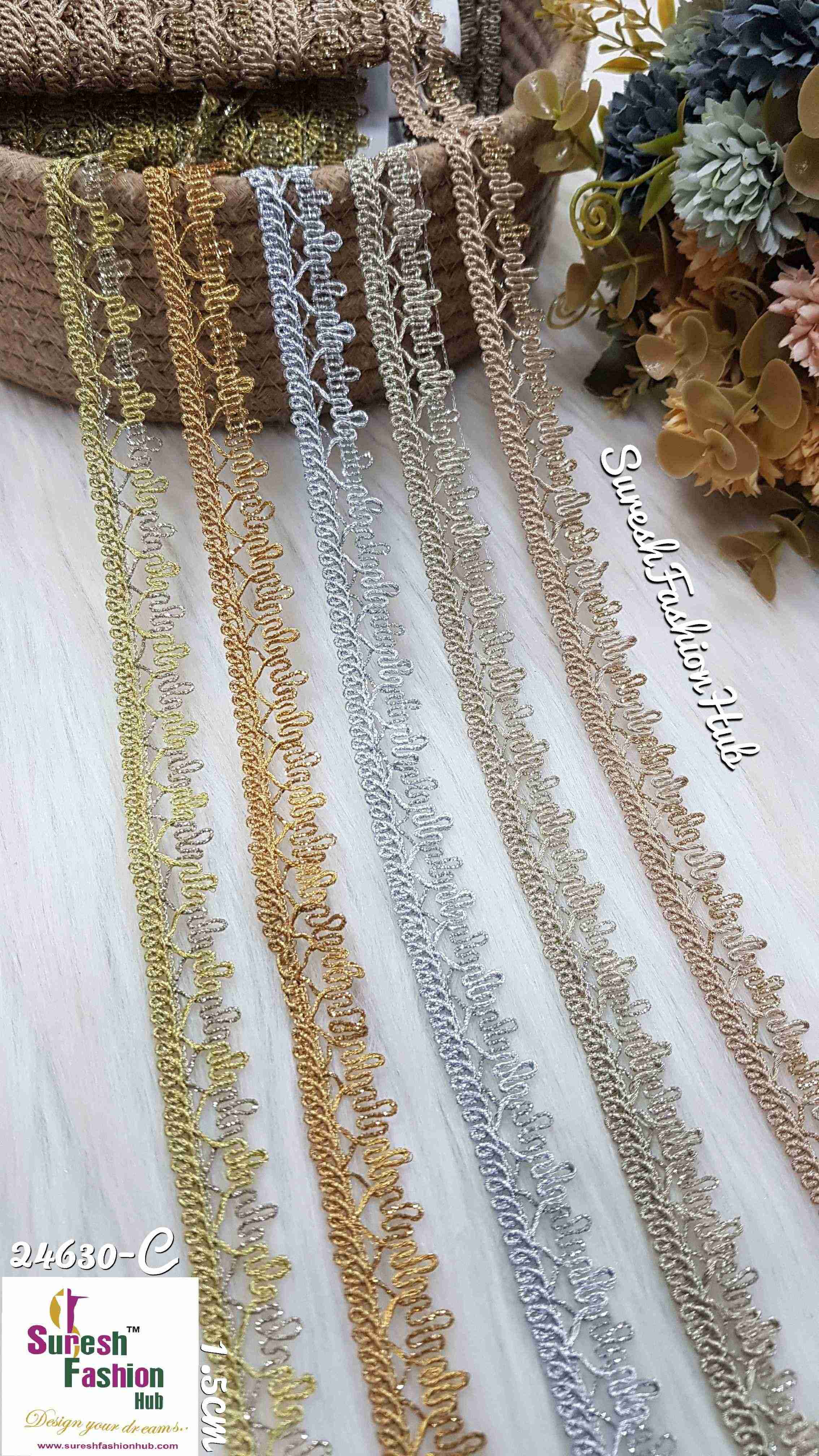 Light Gold Crystal Crochet Lace