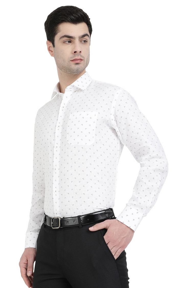 White printed store formal shirt