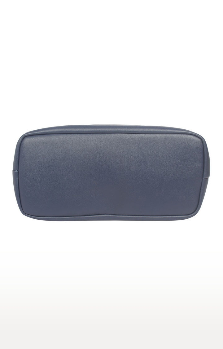 Aliado | Aliado Blue Artificial Leather Tuck Lock Closure Handbag 3