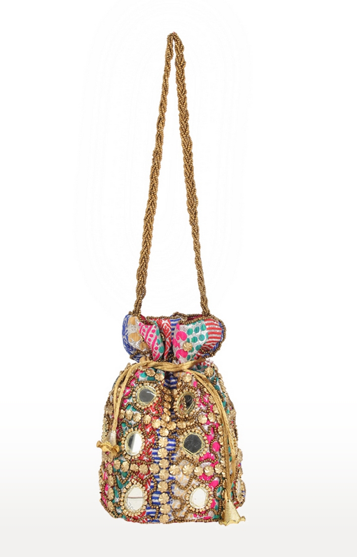 Aliado | Envie Embellished Multi Coloured Potli Bag  0