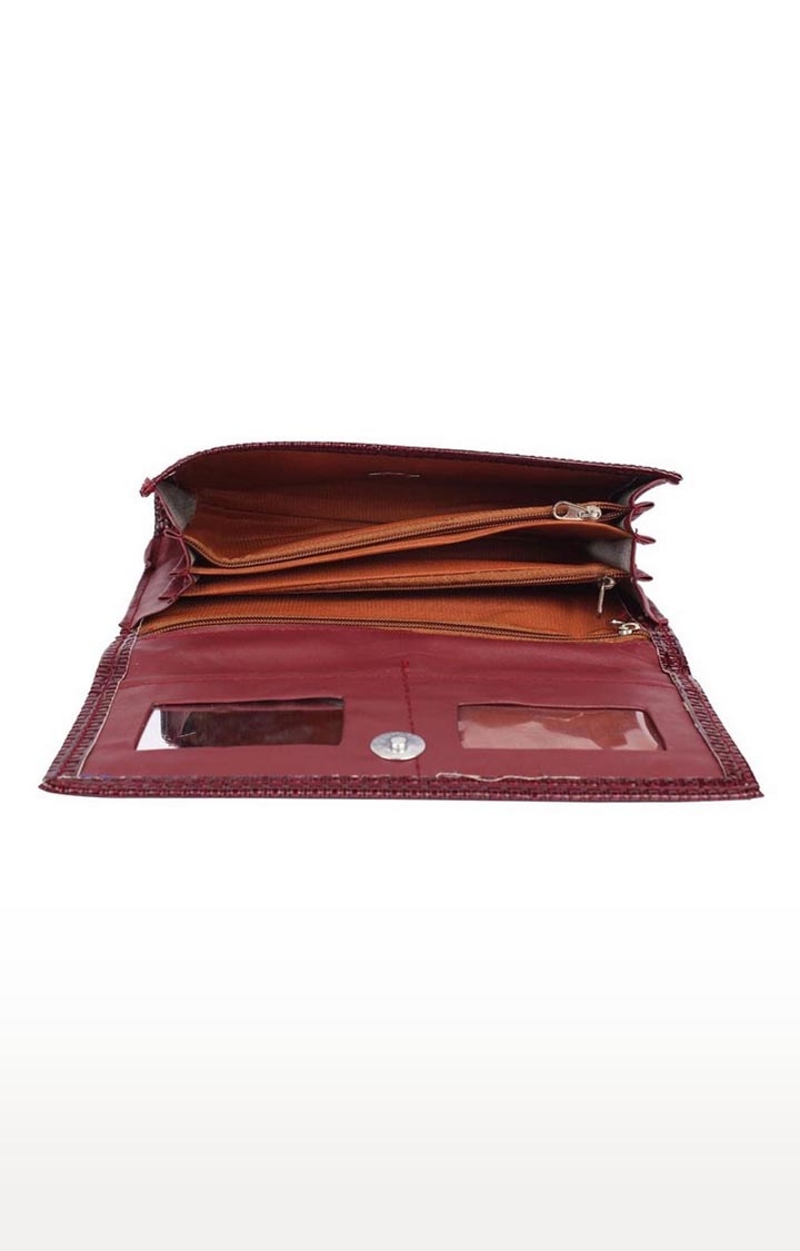 Aliado | Envie Faux Leather Magenta Coloured Magnetic Snap Clutch 4