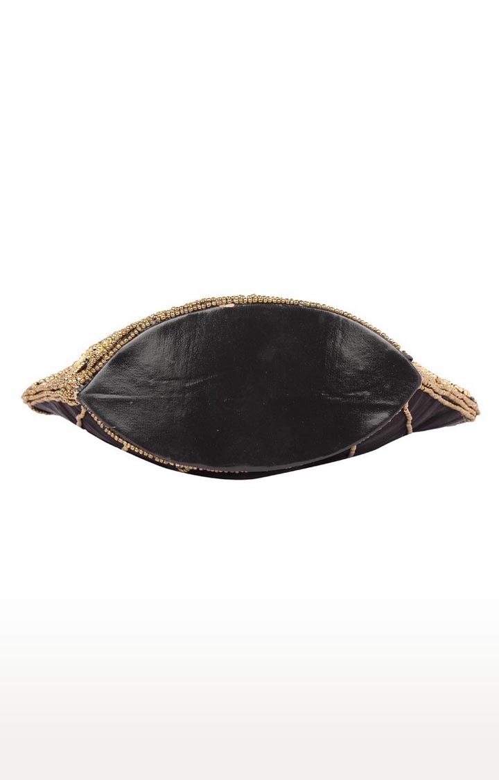 Aliado | Envie Embellished Black Zipper Closure Handbag  3