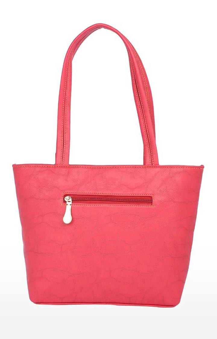 Aliado | Aliado Faux Leather Pink Coloured Zipper Closure Handbag  1