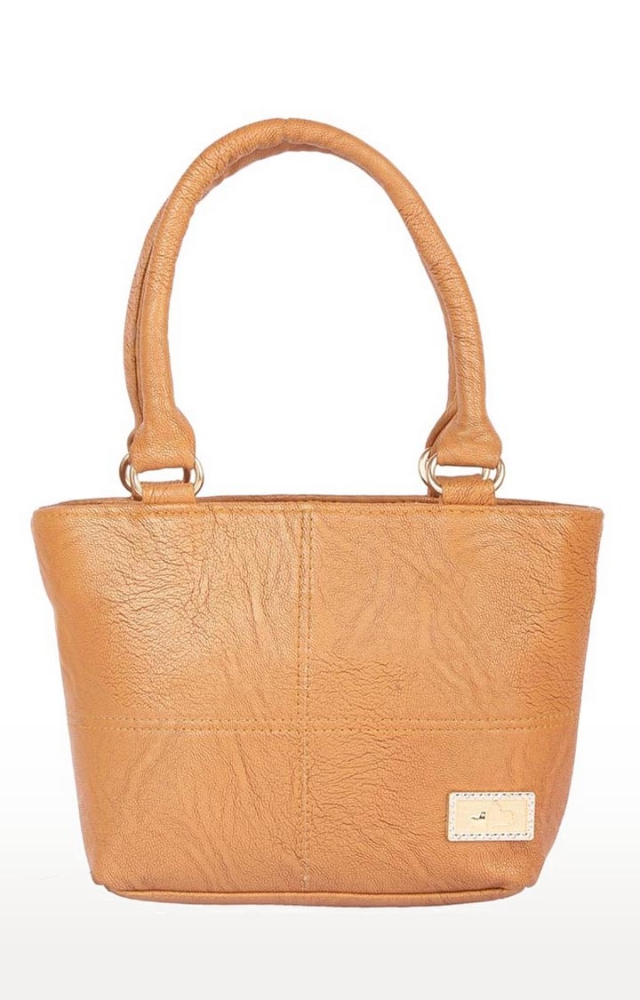 Aliado | Aliado Faux Leather Brown Coloured Zipper Closure Handbag  0
