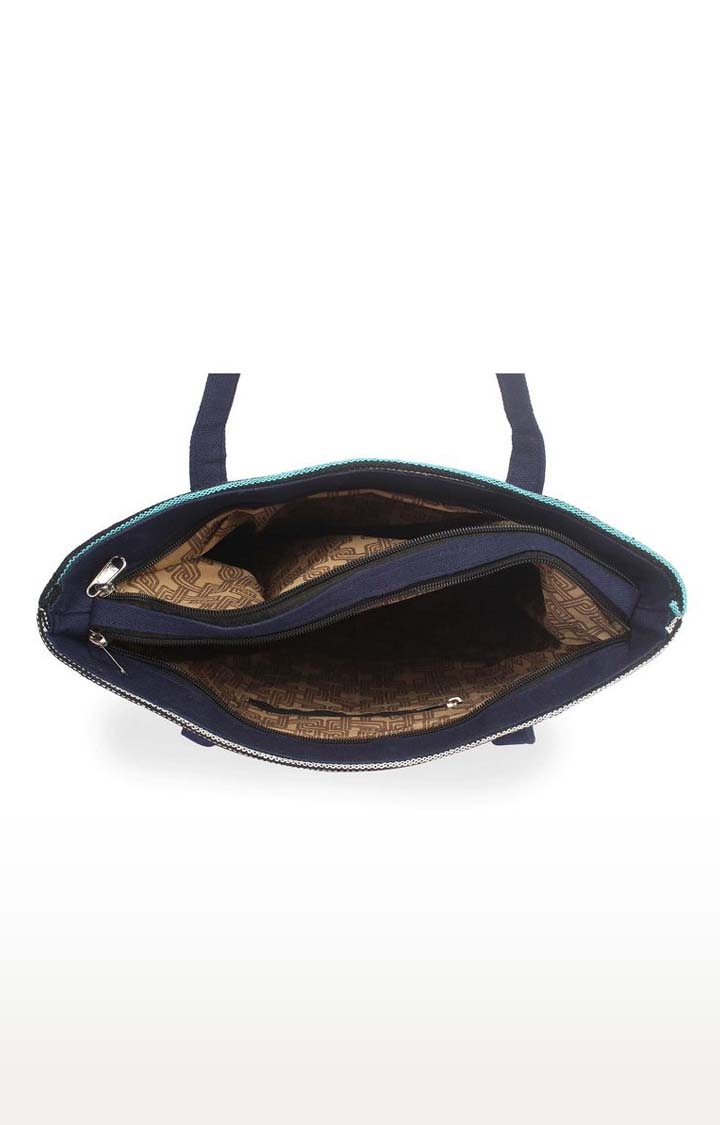 Aliado | Aliado Textile Multi Color Zipper Closure Handcrafted Handbag  4
