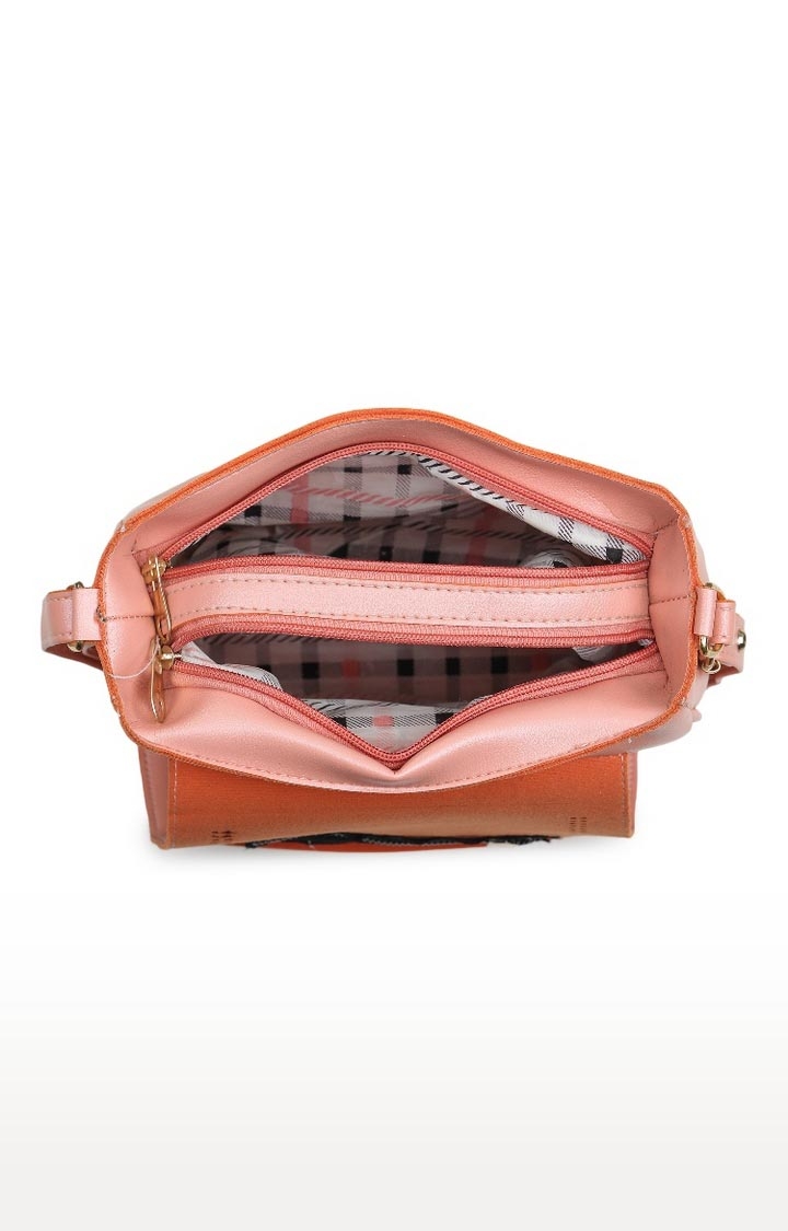 Aliado | Aliado Polyester Peach Colour Sling Bag For Women (P34V1017) 4