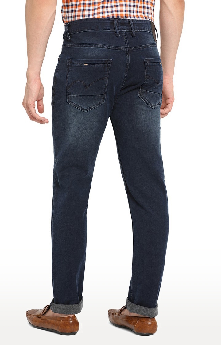 JBD-SN-255 DARK INDIGO Men's Blue Cotton Blend Solid Jeans