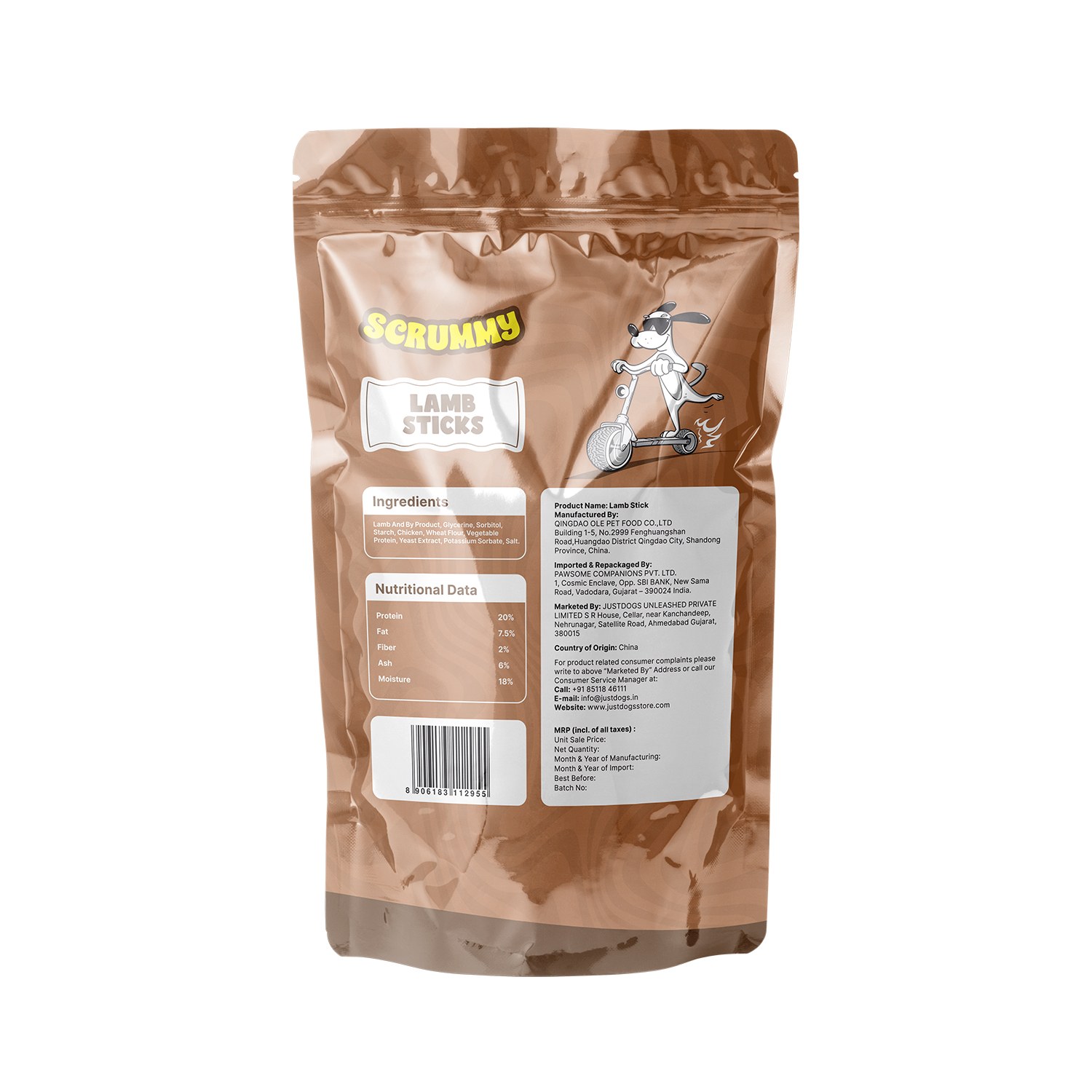 Scrummy Lamb Stick Dog Treats 70g