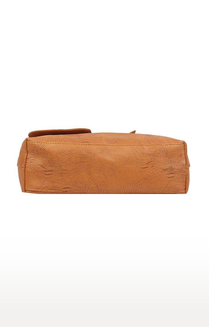 Aliado | Aliado Faux Leather Solid Mustard Zipper Closure Formal Bag 3
