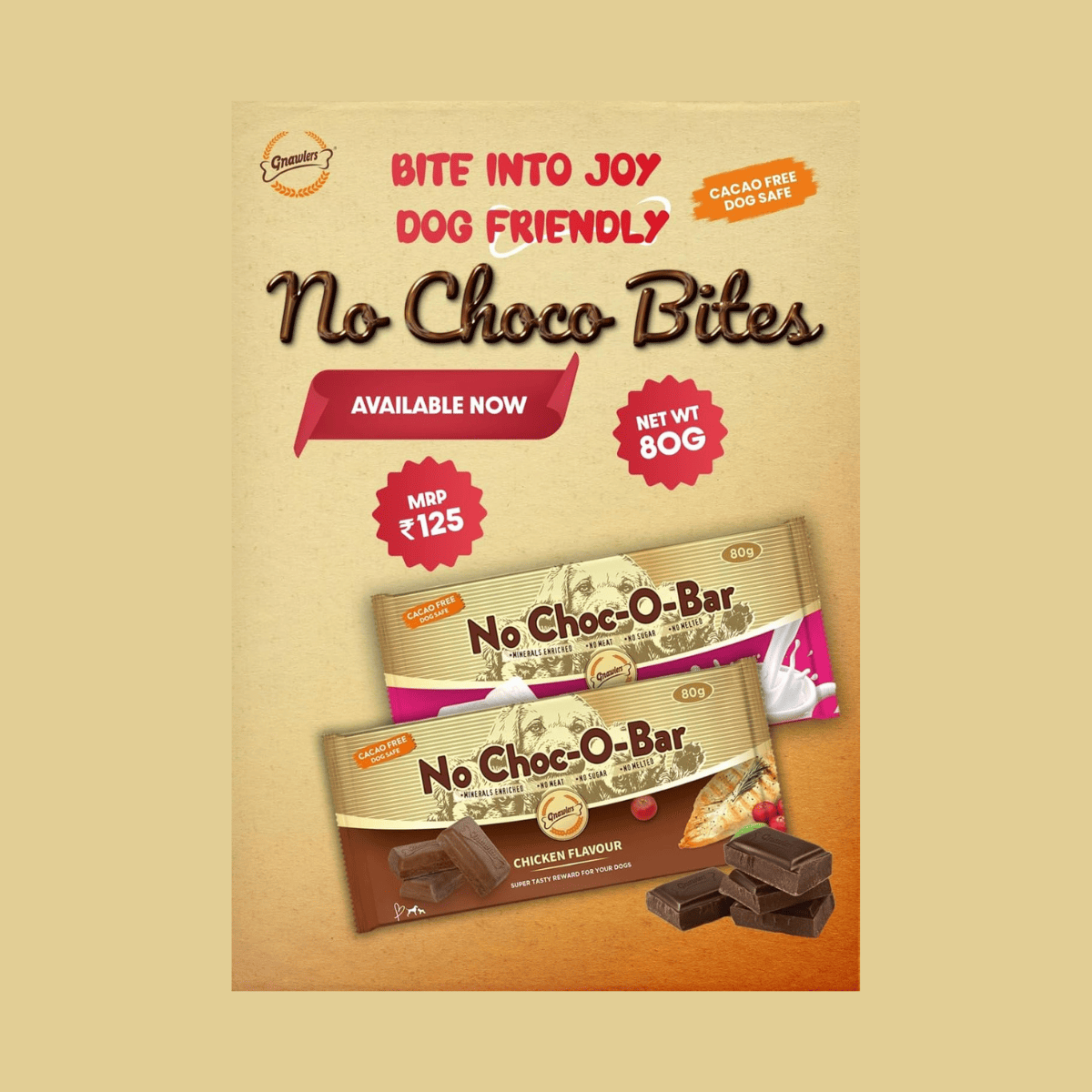 No Choc Bar Milk Flavour Dog Treat - 80 gm