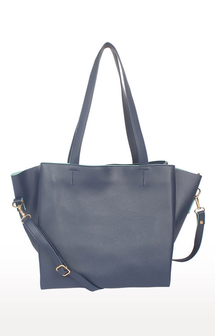 Aliado | Aliado Blue Artificial Leather Zipper Closure Handbag 0