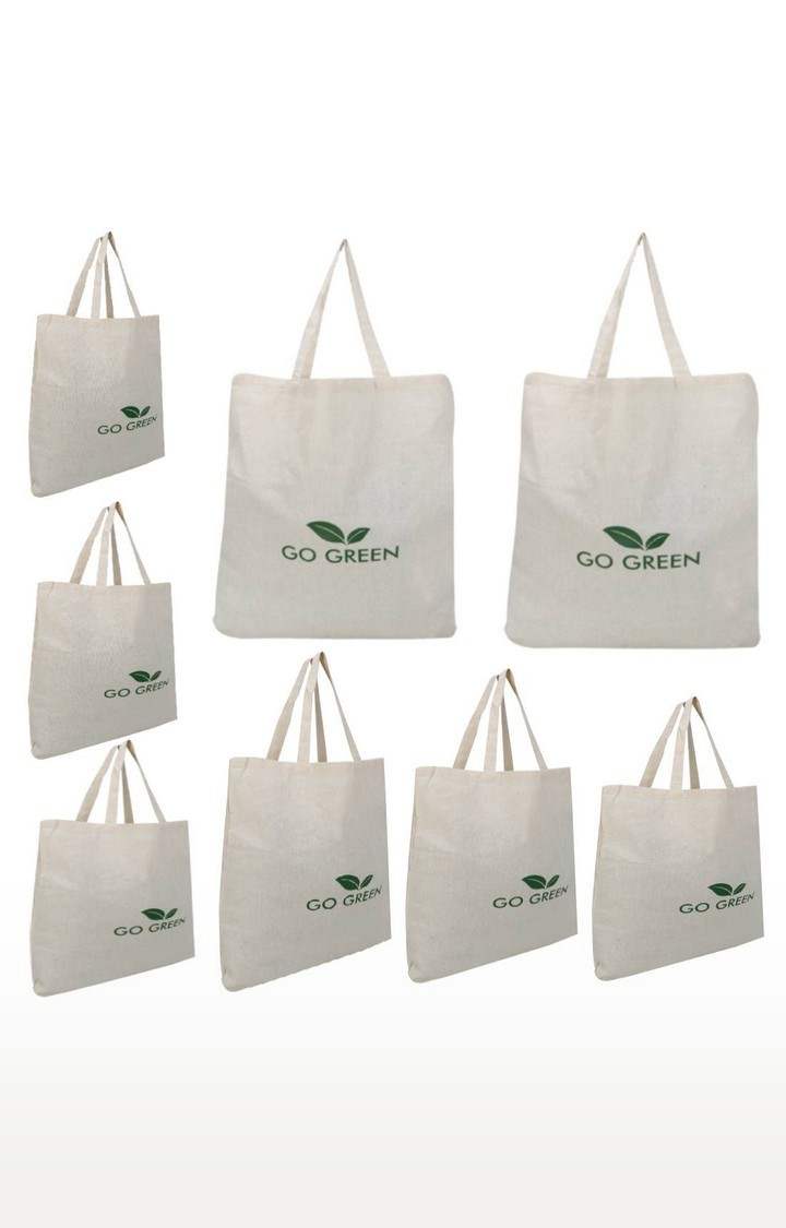 Double R Bags Cotton Reusable Cotton Carry Bag Eco Friendly Grocery Shopping Tote Bag 14.5 X 12.5 Pack Of 8 DOUBLE R BAGS