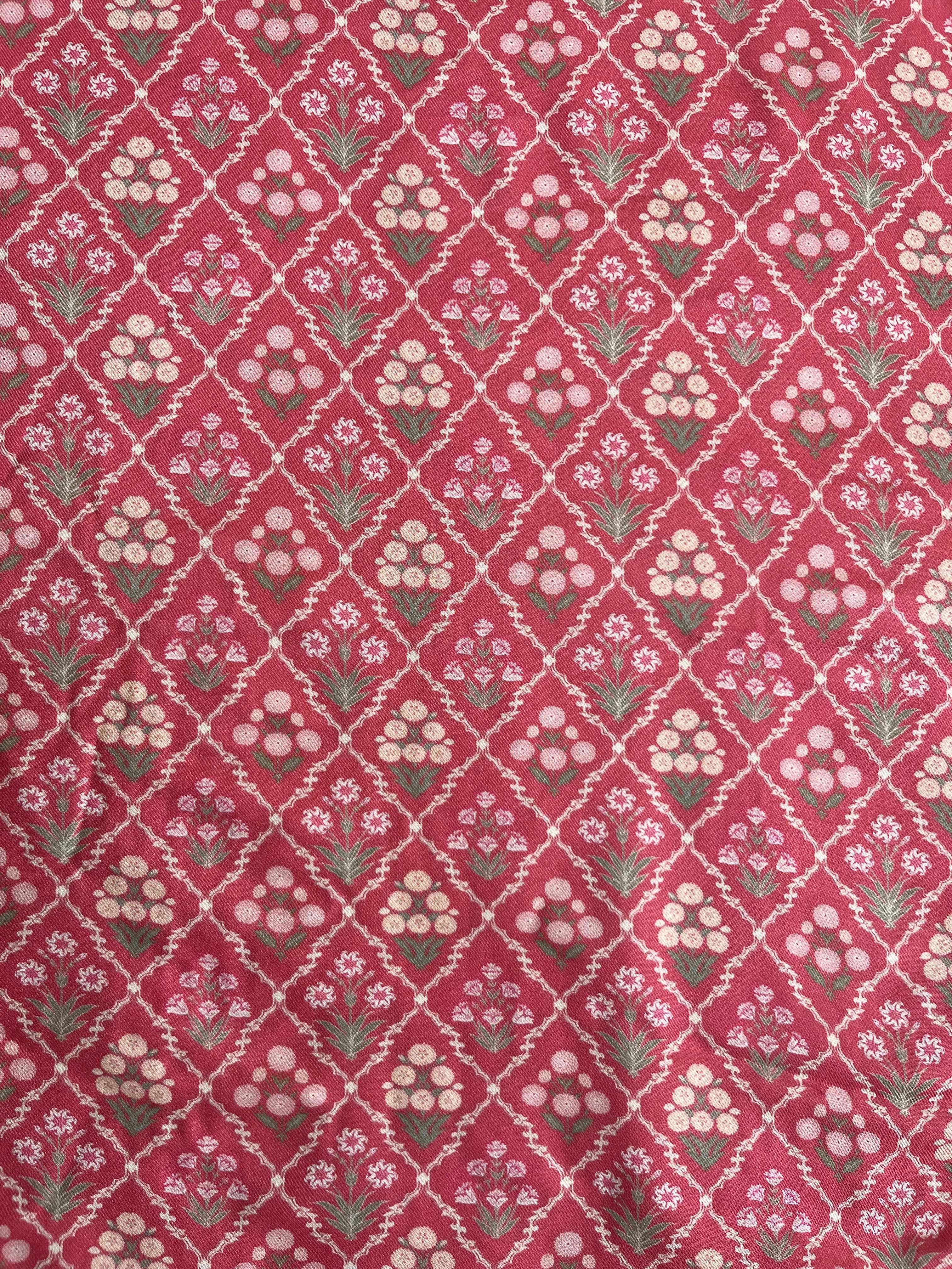 Mafatlal poplin print - Dusty Rose Red