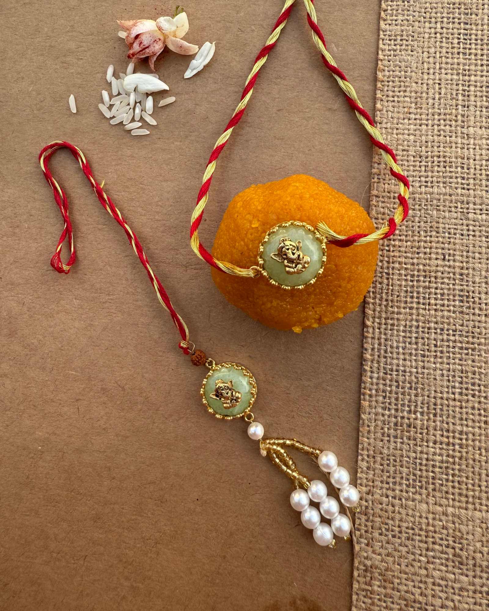 Pair Of Baal Ganesha Rakhi & Lumba