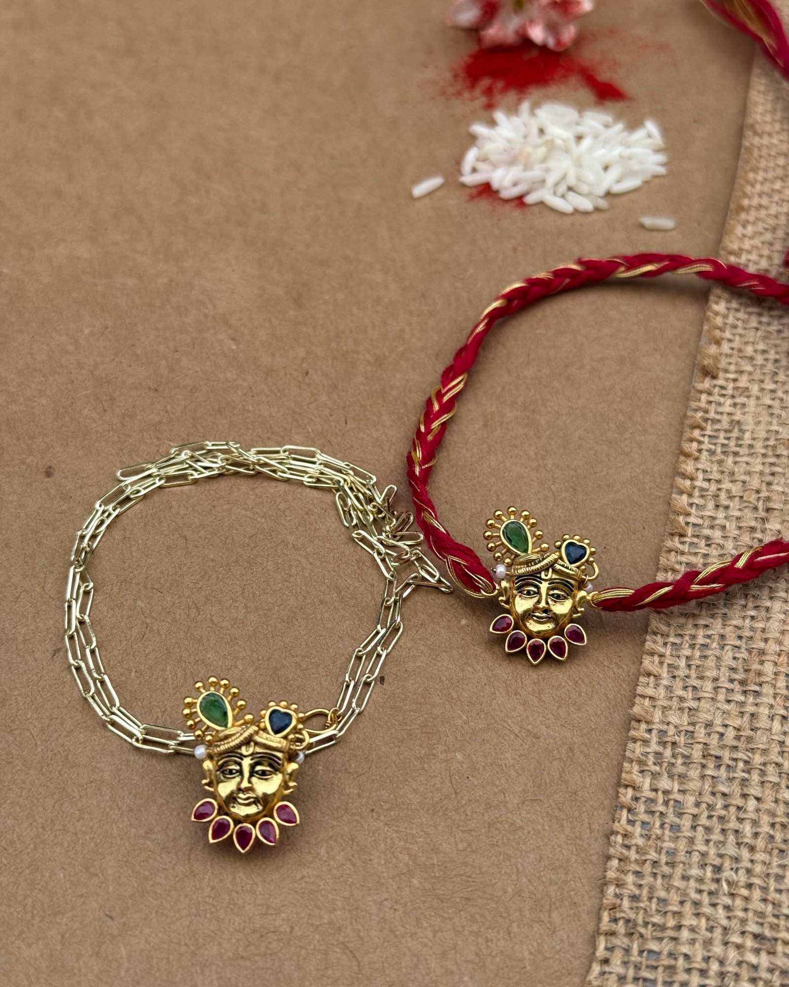 Pair Of Shreenath Swaroop Rakhi And Lumba