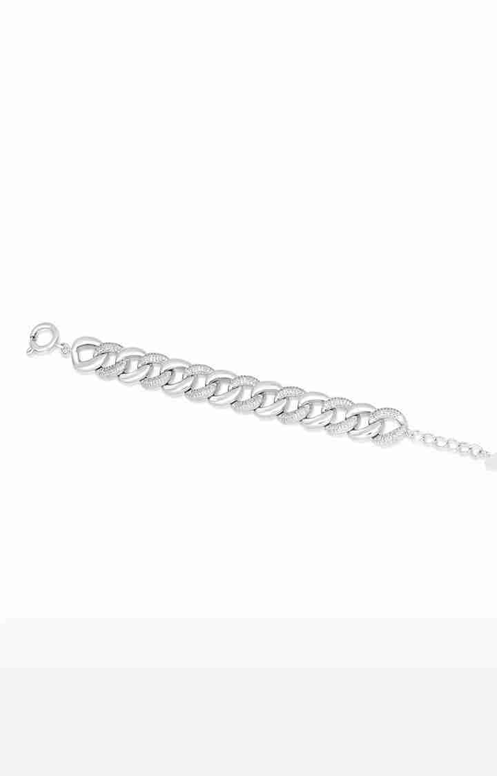 Unisex Silver Parallel Iced Cuban Bracelet
