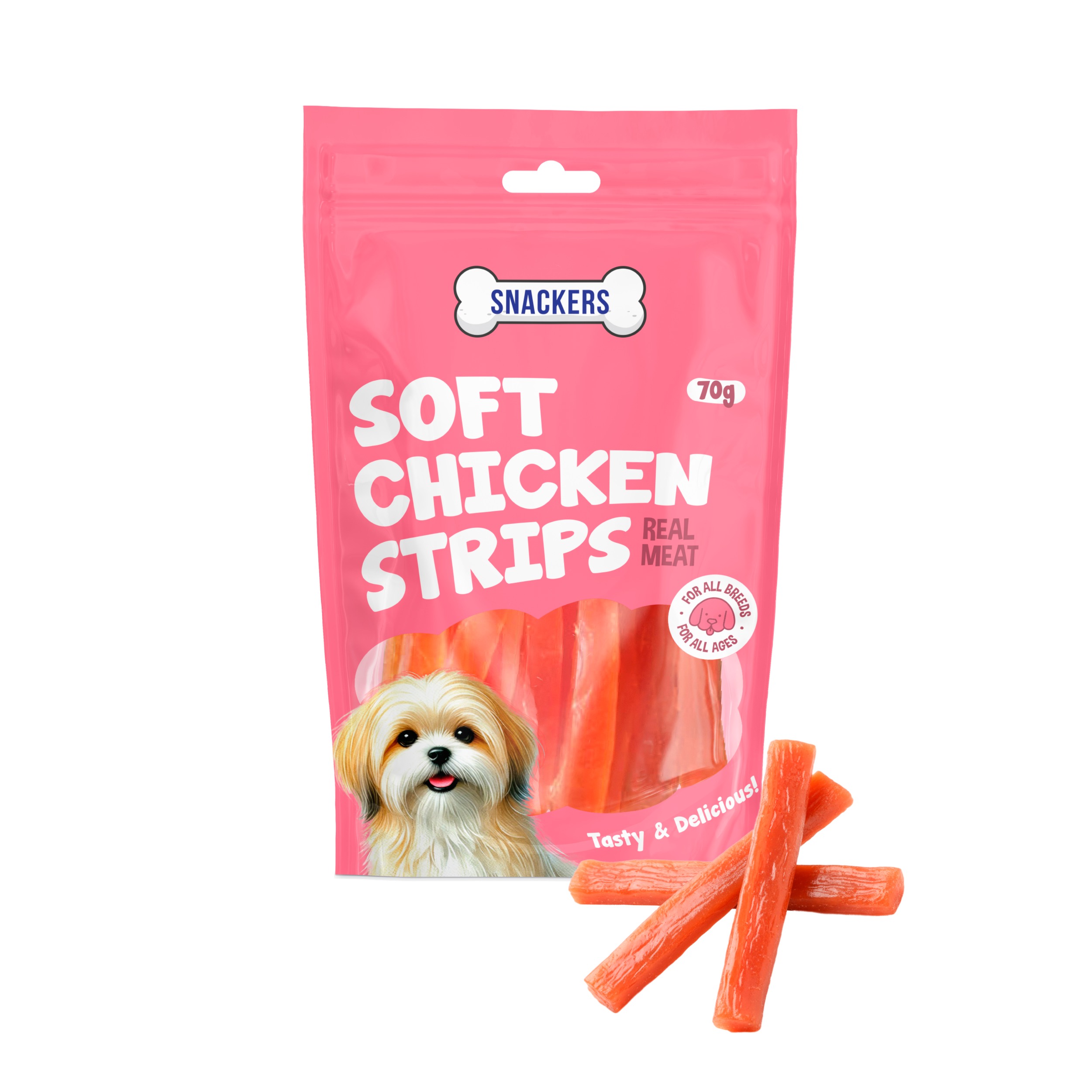 Snackers Soft Chicken Strips 70G CL – (Best Before Dec’26)